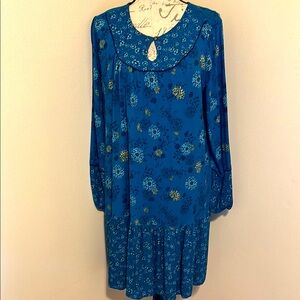 Sonoma Blue Floral Boho Dress Large